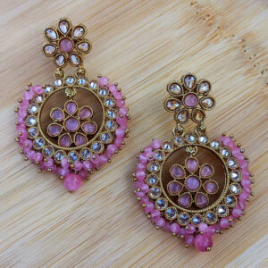 Stunning Earring  With Sparkling White Stones & Beads
