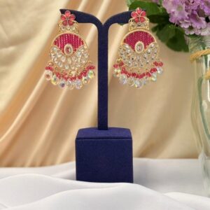 Earrings With  Stone & Beads