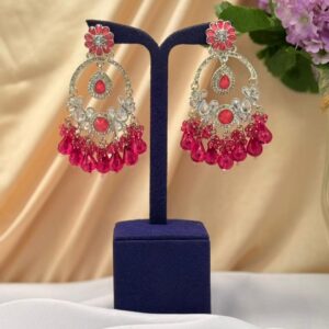 Earrings With  Stone & Beads