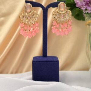 Earrings With  Stone & Beads