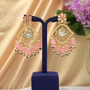 Earrings With  Stone & Beads