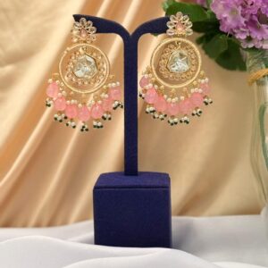 Earrings With  Stone & Beads