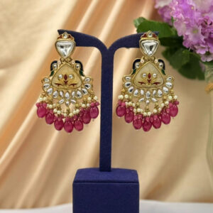 Kundan Earrings With Beads