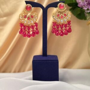 Earrings With  Stone & Beads