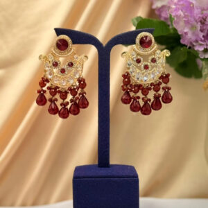 Earrings With  Stone & Beads