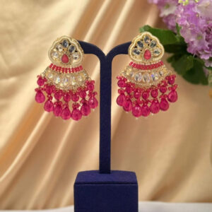 Earrings With  Stone & Beads