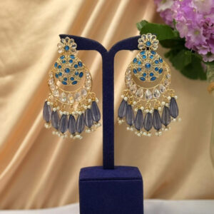 Earrings With  Stone & Beads