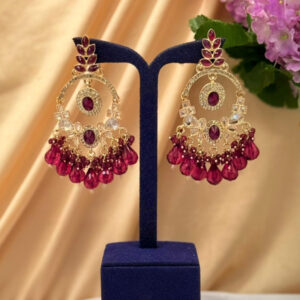 Earrings With  Stone & Beads