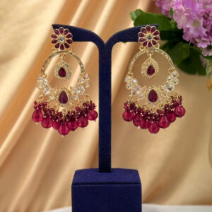 Earrings With  Stone & Beads