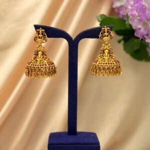 Antique Lakshmi Ruby Jhumka