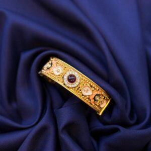 Enamel With Ruby Stone Rajwadi Kada