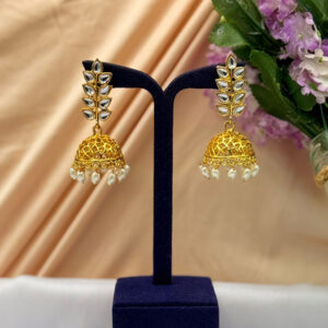 Jhumka With  Stone & Pearls