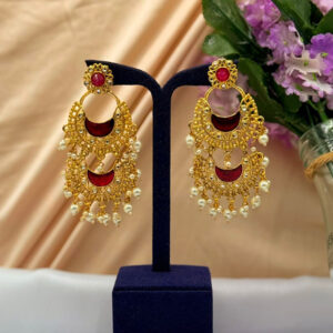 Enamel Earrings With Pearls