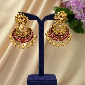 Ruby Stone Antique Chandbali