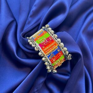 Beautiful Oxidized Kada With Elephant Pattern