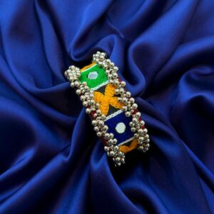 Beautiful Oxidized Kada With Beads & Glass Work